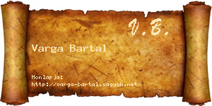 Varga Bartal névjegykártya